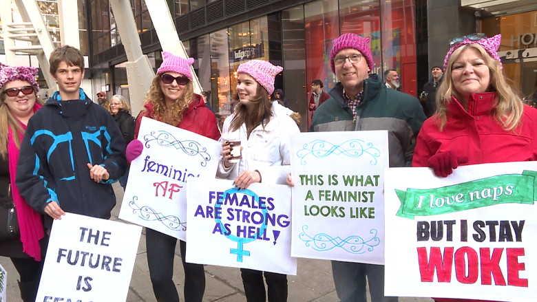 Fight for equality is far from over, protesters at Calgary Women's March say