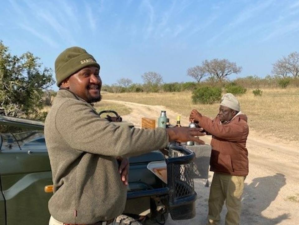 Game ranger Doc Themba guides guests to the best animal sightings (David Cohen)