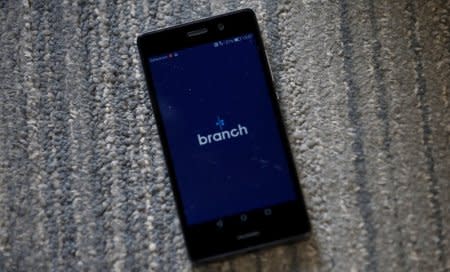 Branch app, an online financial micro lending platform is seen on a mobile phone in this photo illustration taken May 23, 2018. REUTERS/Thomas Mukoya/Illustration