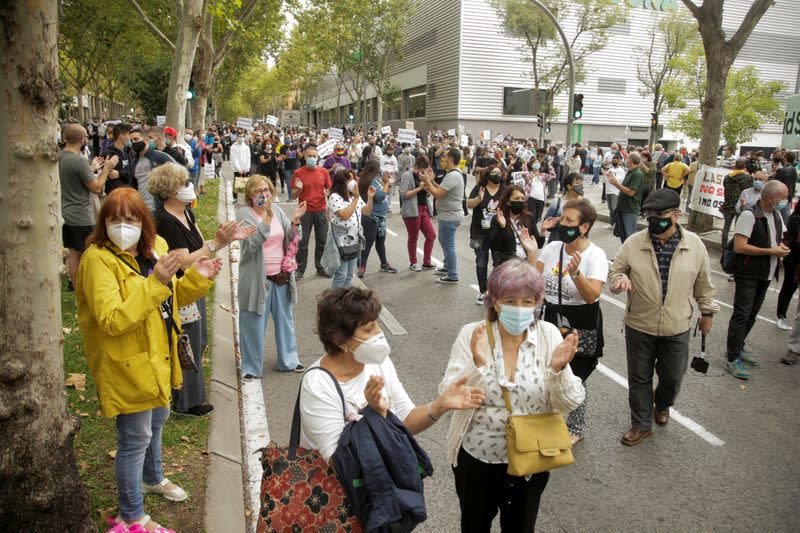 Protest over the lack of support and movement on improving working conditions, in Madrid