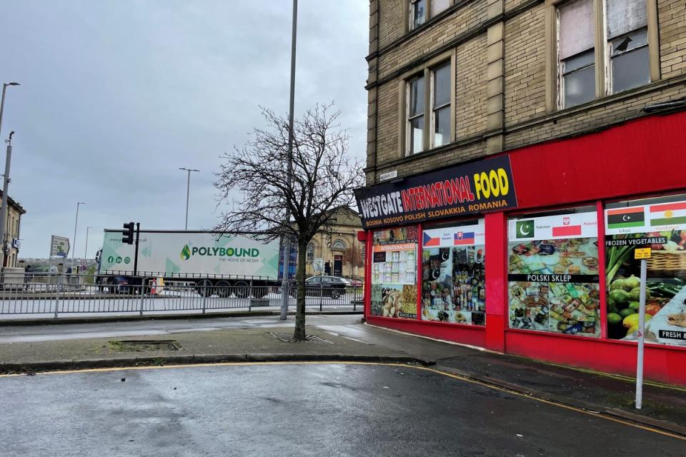 The scene of the attack, in Bradford city centre (PA Wire)