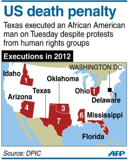 Graphic on executions in the US this year. Authorities in the southern US state of Texas executed an African American man on Tuesday despite protests from human rights groups that said he was mentally disabled