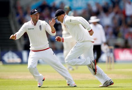 England's Joe Root catches Australia's Josh Hazlewood, bowled by Ben Stokes in the Investec Ashes Test Series Third Test at Edgbaston on 31 July, 2015. Action Images via Reuters / Carl Recine Livepic