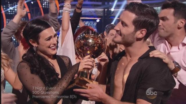 We absolutely love this. Rumer Willis won the Mirror Ball trophy along with partner Val Chmerkovskiy last night on <em>Dancing With the Stars</em>, and her family turned out and TURNT UP to celebrate her big win -- including mama Demi Moore! News: The Absolute Best Moments From the 'DWTS' Finale That Even Made Bruce Willis Cry "I cooked that!" exclaimed the 52-year-old actress, who also tweeted that she was filled with "love, pride, and awe" for her daughter. A Family Affair!!! Filled with love pride and awe for @TheRue & @iamValC #TeamValenRue pic.twitter.com/Tex5Xl28tO— Demi Moore (@justdemi) May 20, 2015 Not to be outdone, Rumer's little sister blasted Adele's "Rumor Has It" and sang along in the car. ♫ Rumer has it! Rumer has it! ♫ Photos: A Look Back At All the 'Dancing With the Stars' Winners All in all, it was a pretty magical night. Woke up, started smiling, thought to myself what an unbelievably epic dream I'd just had..... Oh wait.... pic.twitter.com/5J5T3J01sN— Scout LaRue Willis (@Scout_Willis) May 20, 2015 "Woke up, started smiling, thought to myself what an unbelievably epic dream I'd just had," Scout tweeted this morning. "Oh wait...." Watch: Let's Relive the Best, Worst and Weirdest Dances From the 'DWTS' Season 20 Premiere Rumer herself posted an incredibly heartfelt message for Val on Instagram after the finale. "Words cannot describe the the gratitude, love and appreciation I have for you and this incredible journey we have been on the past 3 months," she wrote. "Thank you for your courage, support, friendship, loyalty, humor, drive, passion, your unconditionally support and belief in me not only as a person but as a dancer." Watch: Rumer Willis Strips Way Down For A Very Revealing Photoshoot "You are truly one of a kind and I am honored to call you my friend and partner," Rumer continued. "This has been the most incredible experience of my entire life and I wouldn't want to share it with any one else but you. I am so proud of us." What? No, we're not crying right now.... TEAM VALENRUE FOREVER!! News: Remember When 'Dancing With The Stars' Celebrated All Things Disney? Now watch Rumer Willis talk about her big victory below!