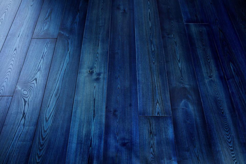 blue wood flooring