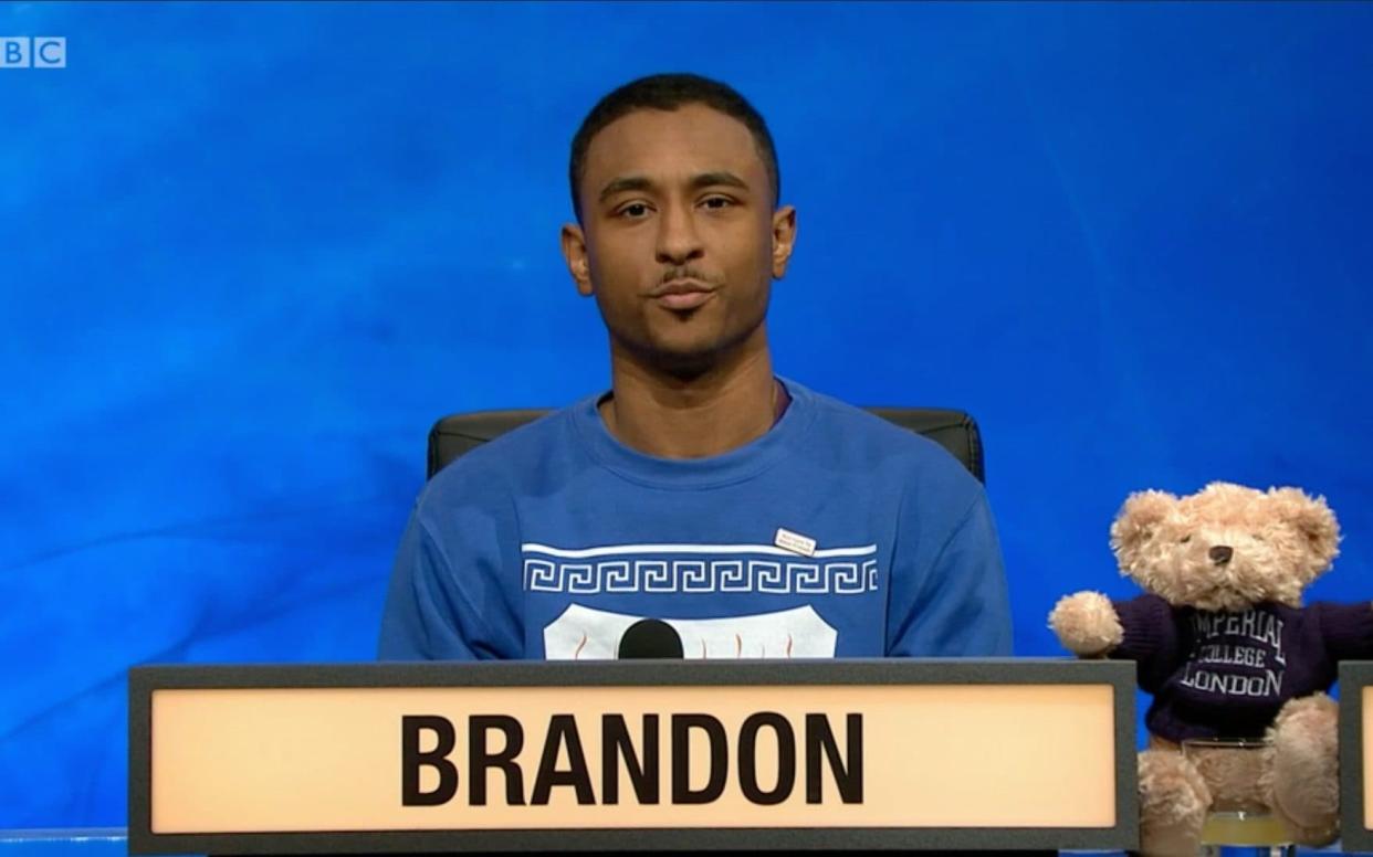 Imperial College University Challenge team star Brandon Blackwell