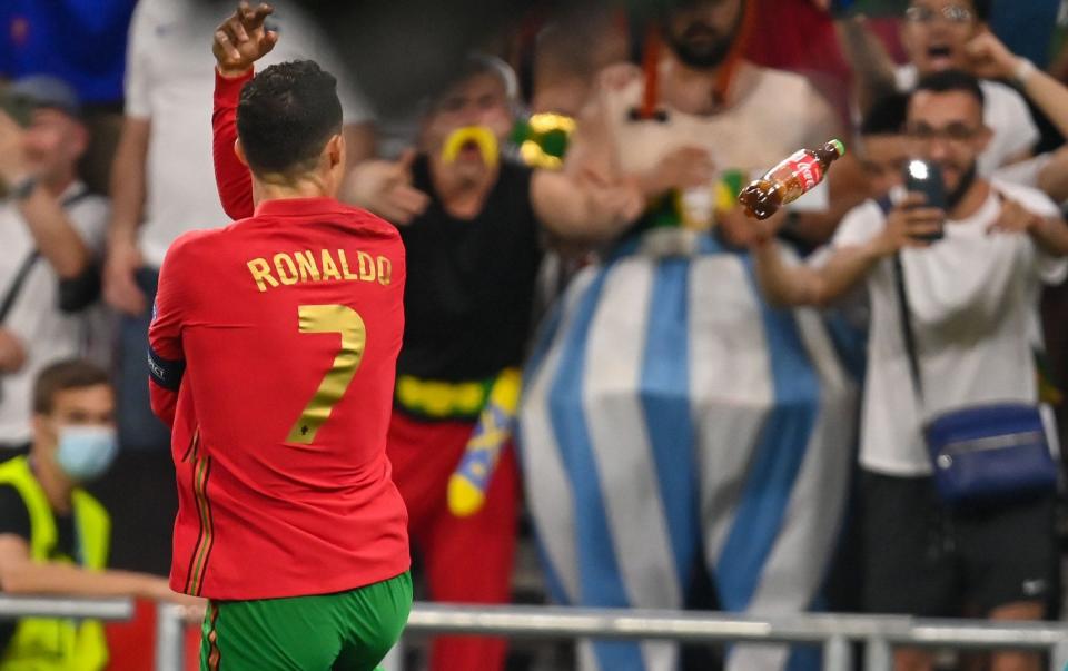 Coca-Cola bottle thrown at Cristiano Ronaldo days after press conference snub - ROBERT MICHAEL/AVALON