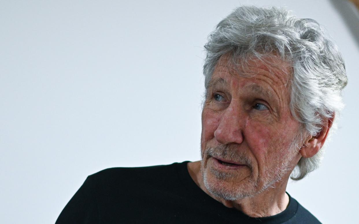 Roger Waters reacts during a meeting with the President of Brazil, Luiz Inacio Lula da Silva (out of frame) at the Planalto Palace in Brasilia, Brazil, 23 October 2023