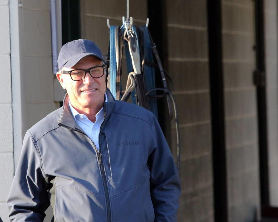 Trainer Tim Yakteen at Churchill Downs on May 2, 2022. Yakteen is a former assistant trainer for Bob Baffert. (Photo By: Chad B. Harmon)