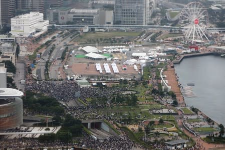 Protesters demonstrate against a proposed extradition bill in Hong Kong