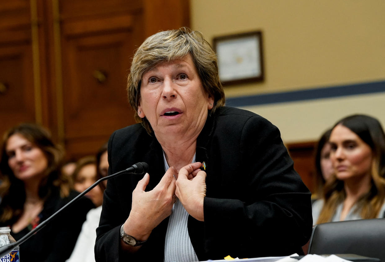 Randi Weingarten, president of the American Federation of Teachers, testifies during a House subcommittee hearing.