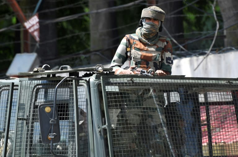 Un soldat indien à Srinagar au Cachemire indien le 18 août 2019