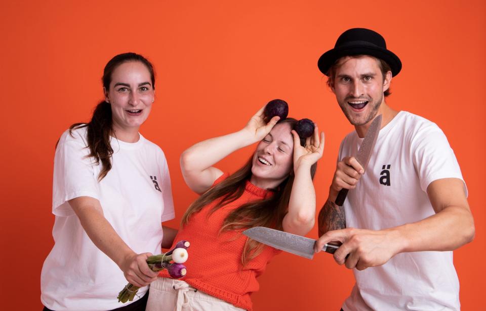 Die Gründer von Hängry Foods: Ximena Franco, Sophia Graupner und Valentin Holenstein (v.l.n.r.). - Copyright: Hängry Foods