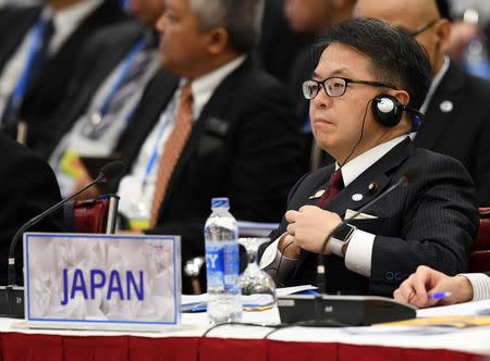 Japan's Trade Minister Hiroshige Seko attends the APEC Ministers Responsible For Trade meeting in Hanoi, Vietnam May 20, 2017. REUTERS/Hoang Dinh Nam/Pool