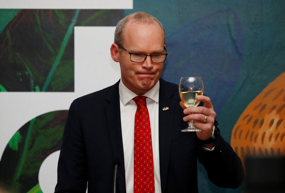 DUBLIN, IRELAND - MARCH 04: Irish Tanaiste (Deputy Prime Minister) Simon Coveney holds a reception for Prince William, Duke of Cambridge and Catherine, Duchess of Cambridge on March 4, 2020 in Dublin, Ireland. (Photo by Phil Noble - WPA Pool/Getty Images)