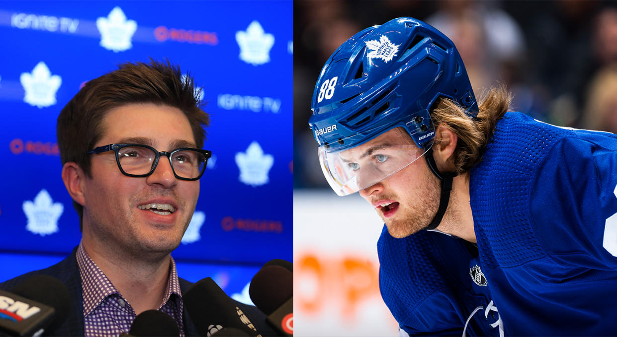 Kyle Dubas, the Maple Leafs general manager, only had good things to say about William Nylander after he was voted Comeback Player of the Year at midseason. (Getty Images)