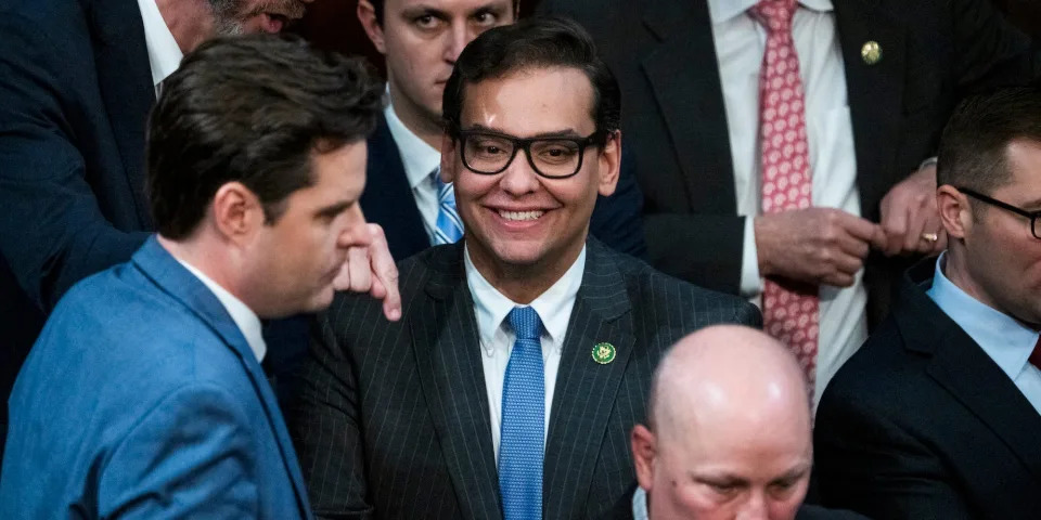 Republican Rep. George Santos of New York in the House chamber on January 4, 2023.