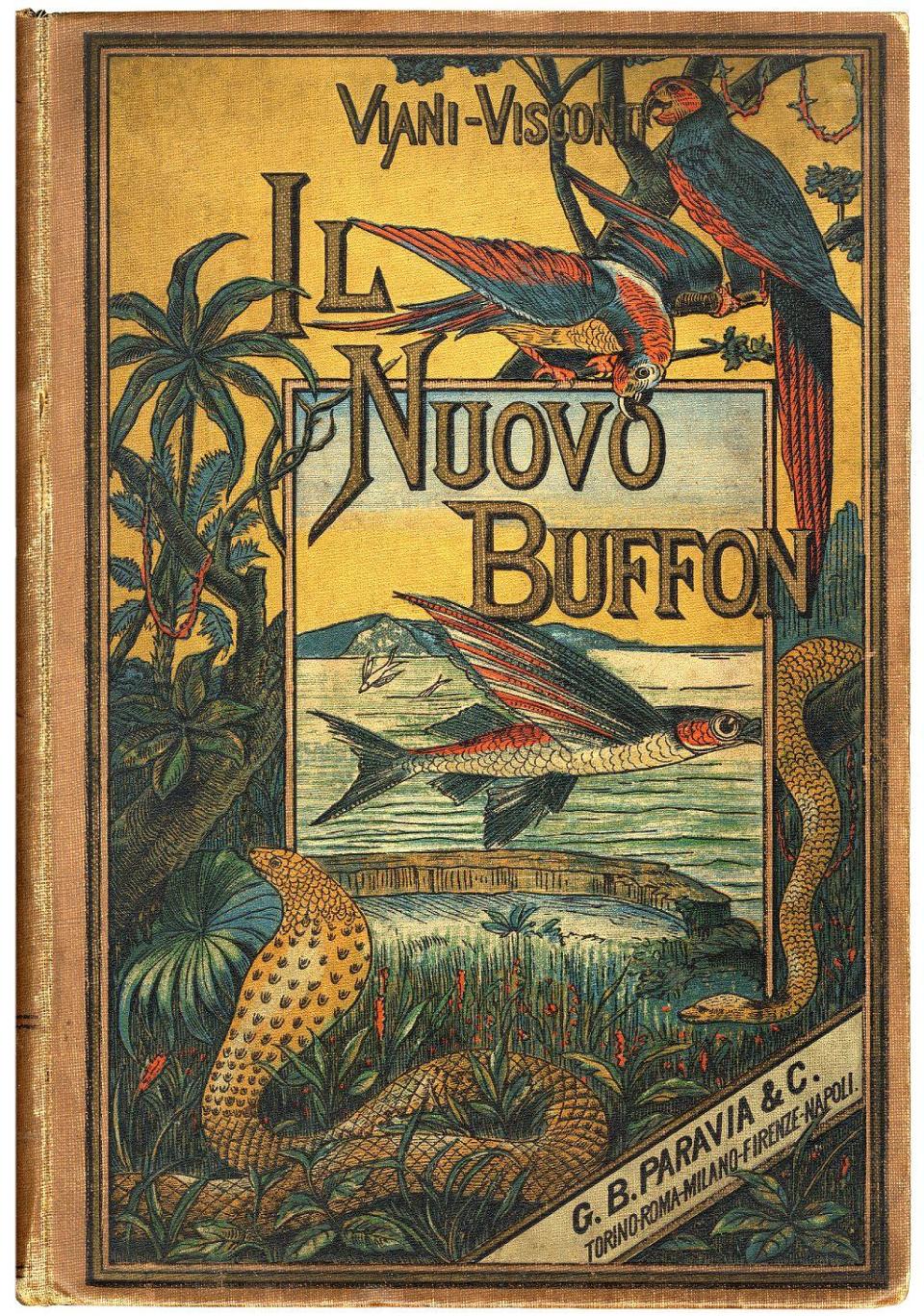 Portada de 'Il Nuovo Buffon decorada con animales y vegetación