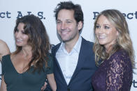 (L-R) Gina Gershon, Paul Rudd, Christine Taylor attend the Project A.L.S. 15th Anniversary Benefit at Roseland Ballroom in New York City, NY on October 17, 2013. (Photo by Marco Sagliocco/Sipa USA)