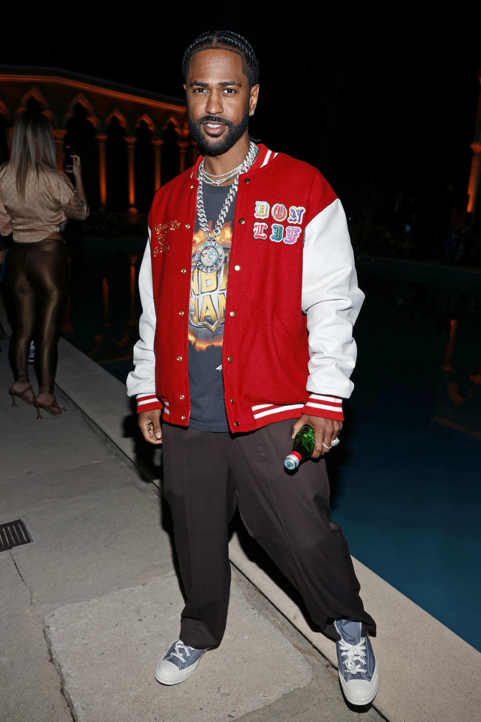 Big Sean Wearing Red And White Jacket