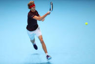 Tennis - ATP World Tour Finals - The O2 Arena, London, Britain - November 14, 2017 Germany's Alexander Zverev in action during his group stage match against Switzerland's Roger Federer REUTERS/Hannah McKay