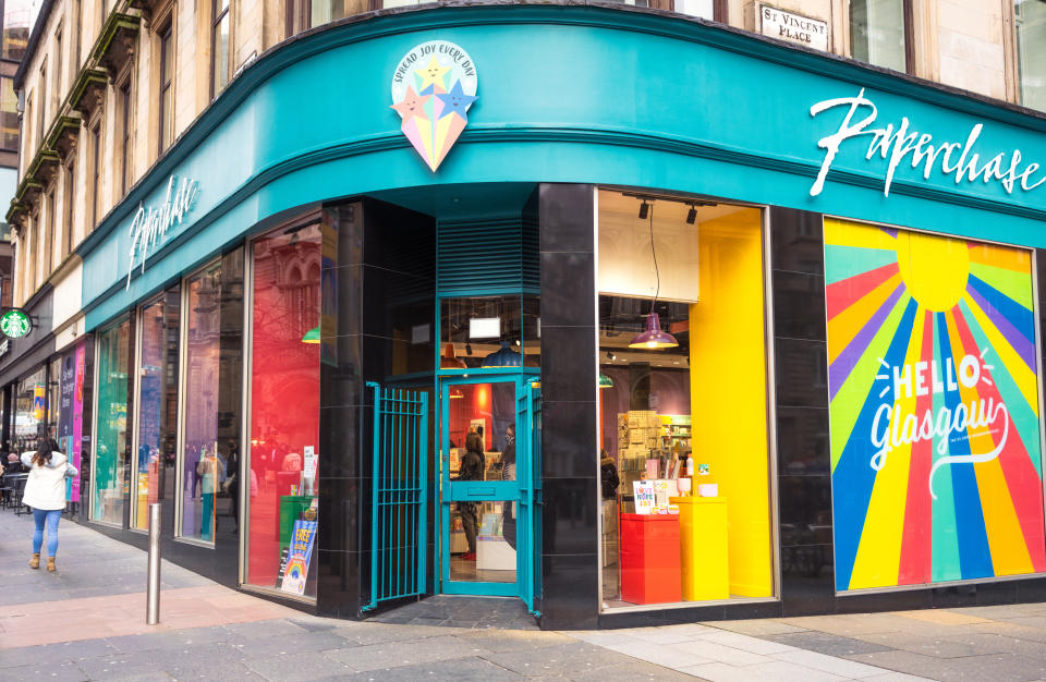 Glasgow, Scotland - A large Paperchase store on Buchanan Street in central Glasgow.