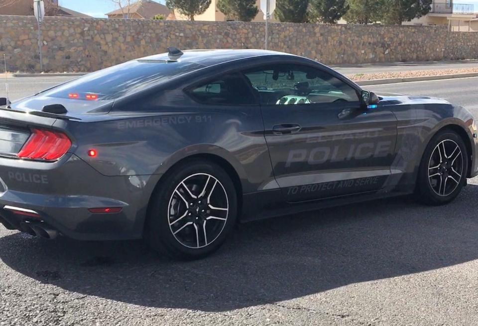 A Ford Mustang El Paso police patrol car similar to this one was found in the garage of a house in North Hills after it was stolen from a Lower Valley police mechanic shop earlier this month.