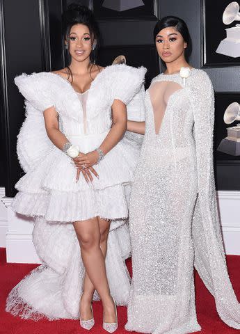 <p>Axelle/Bauer-Griffin/FilmMagic</p> Cardi B and Hennessy Carolina at the 60th Annual GRAMMY Awards