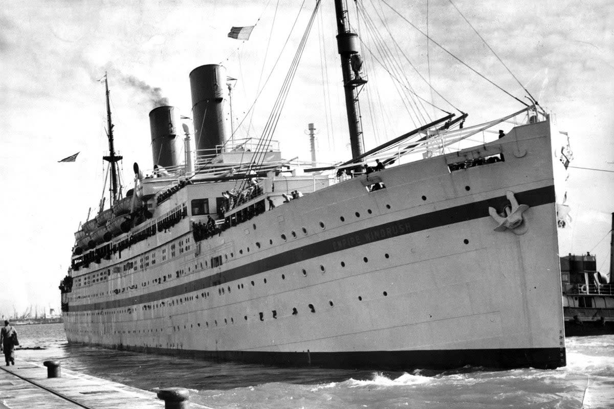 ‘HMT Empire Windrush’, docked at Southampton (PA Wire)