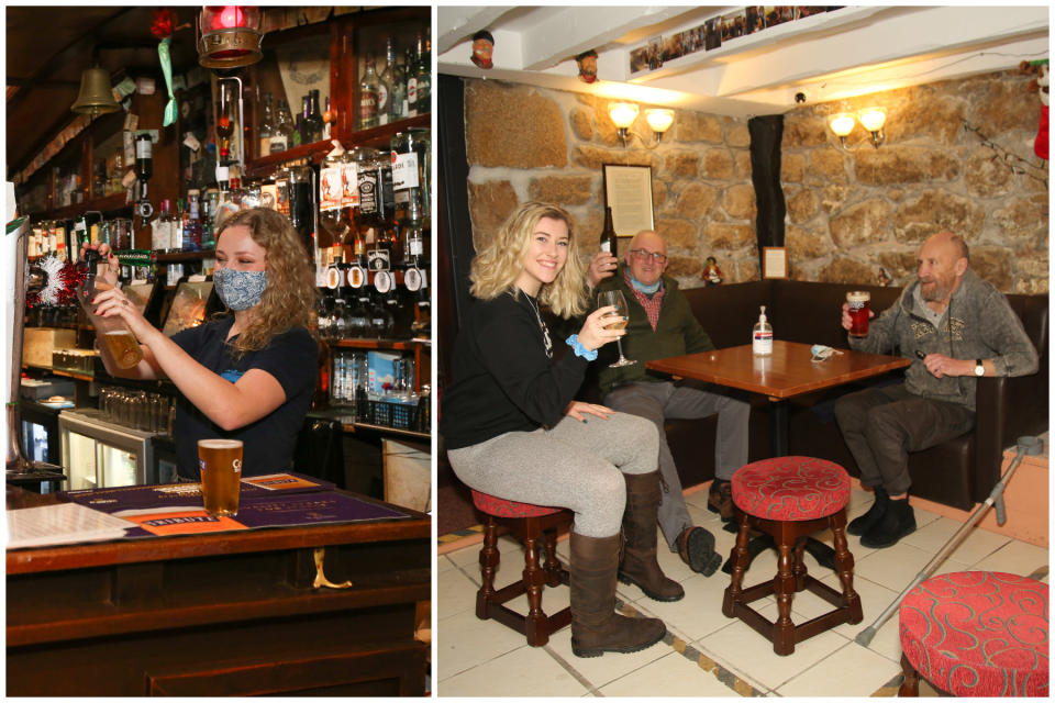 Customers can still enjoy their pubs in the Isles of Scilly – the last area in Tier 1. (Chris Hall/SWNS)