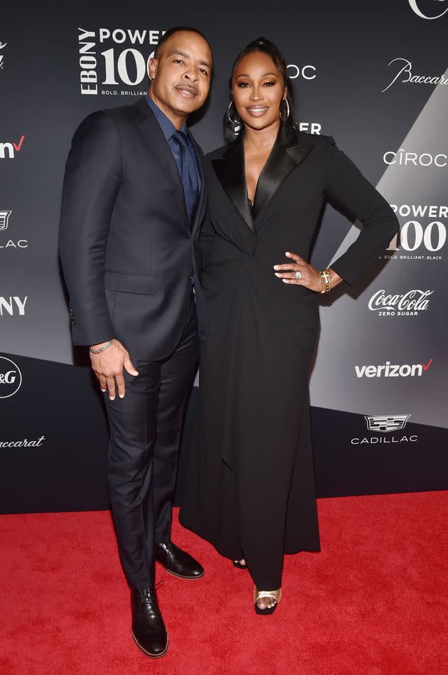 Mike Hill and Cynthia Bailey at the 2021 Ebony Power 100 Presented By Verizon at on October 23, 2021, in Beverly Hills, California. (Photo: Alberto E. Rodriguez via Getty Images)