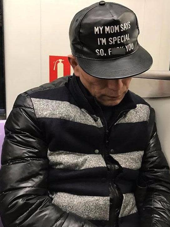 When your granddad doesn't bother to check his hat.