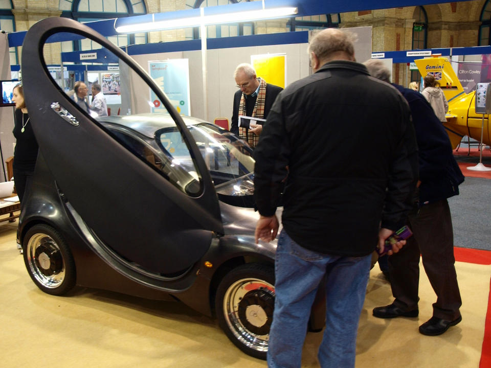 A hydrogen fuel cell car 