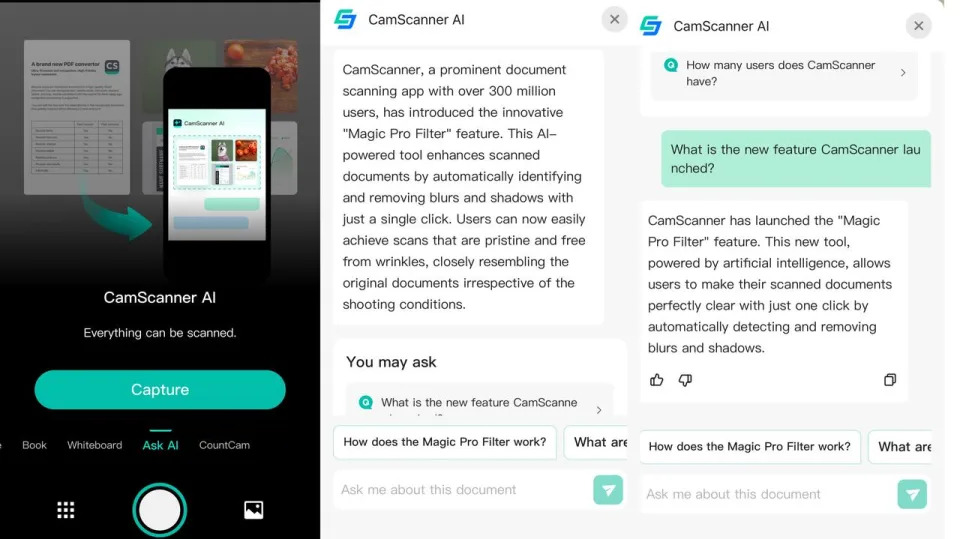 CamScanner Introduces Revolutionary CamScanner AI to Transform Scanned Documents into Interactive Conversations