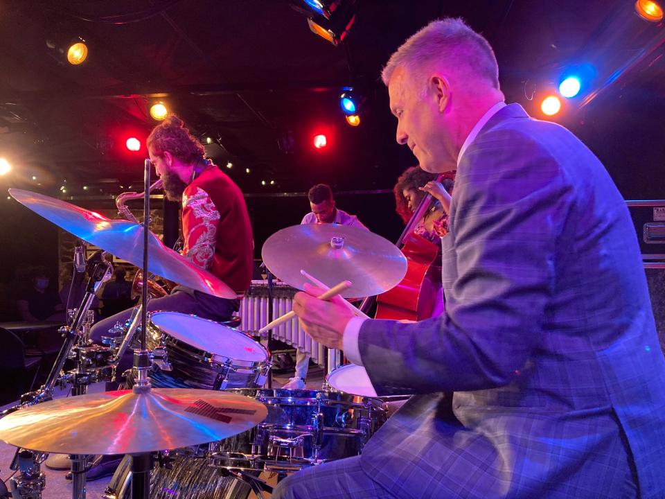 Drummer Joe Farnsworth leads a performance June 11, 2022 at FlynnSpace during the Burlington Discover Jazz Festival.