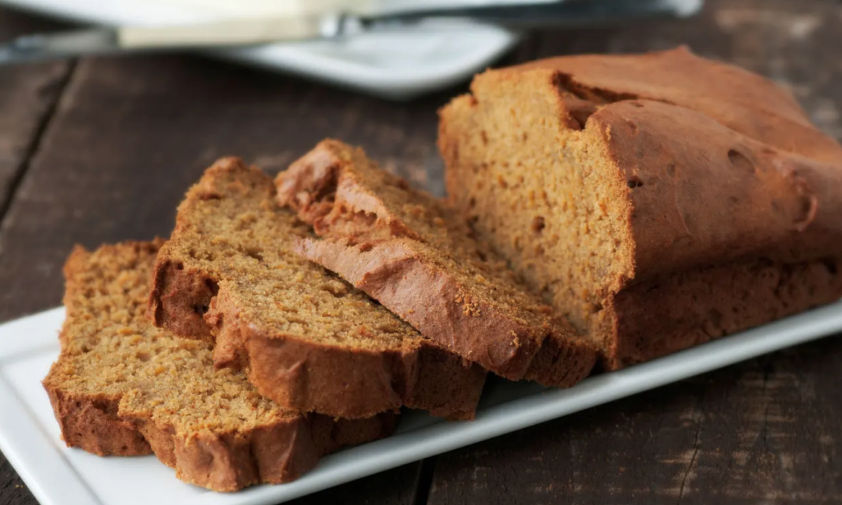 <p>Gayle Covner</p><p>Spreading cream cheese on this leftover pumpkin pie spice bread adds a decadent touch. The loaf is also perfect for storing in the freezer and gifting later. </p><p><strong>Get the recipe: <em><a href="https://parade.com/235472/gaylecovner/repurposing-thanksgiving-pumpkin-pie-spice-bread/" rel="nofollow noopener" target="_blank" data-ylk="slk:Leftover Pumpkin Pie Spice Bread;elm:context_link;itc:0;sec:content-canvas" class="link rapid-noclick-resp">Leftover Pumpkin Pie Spice Bread</a></em></strong></p>