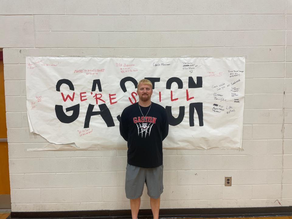 Gaston boys basketball coach Michael Merriman is the Gadsden Times coach of the year, he is photographed at the schools gym on Wednesday, March 6, 2024.