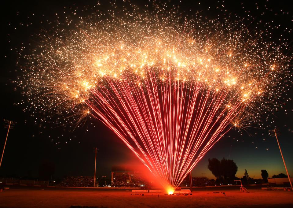 55th annual Fireworks Extravaganza on display at the Tulare County Fairgrounds in Tulare, Calif., Sunday, July 3, 2022.