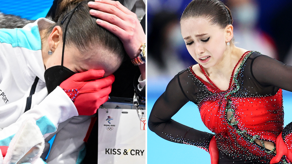 Teen figure skating prodigy Kamila Valieva (pictured) has been banned for four years following her doping scandal in the 2022 Winter Olympics. (Getty Images)