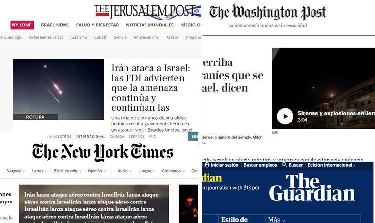 Así cubrieron los medios internacionales el ataque de Irán a Israel