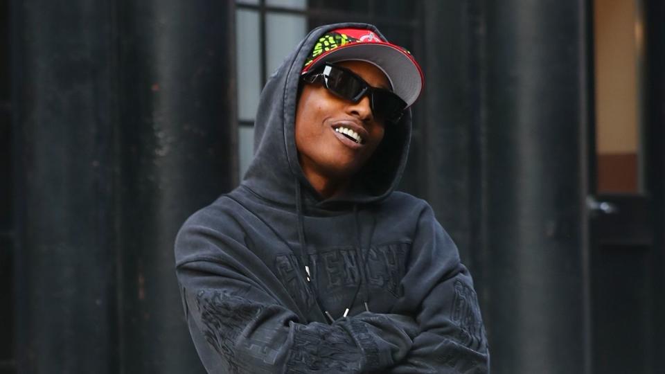 <p>A$AP Rocky films a music video in N.Y.C.'s SoHo neighborhood on Aug. 2. </p>