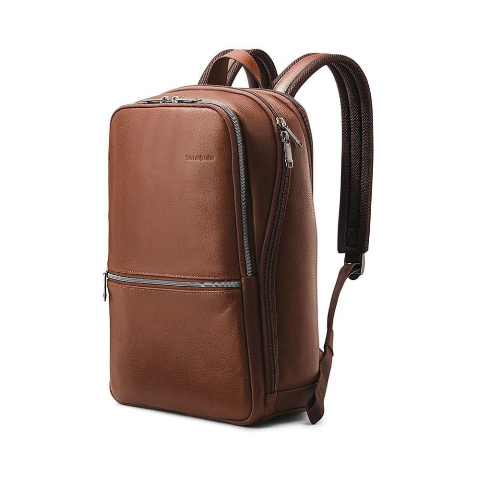 9) Classic Leather Slim Backpack