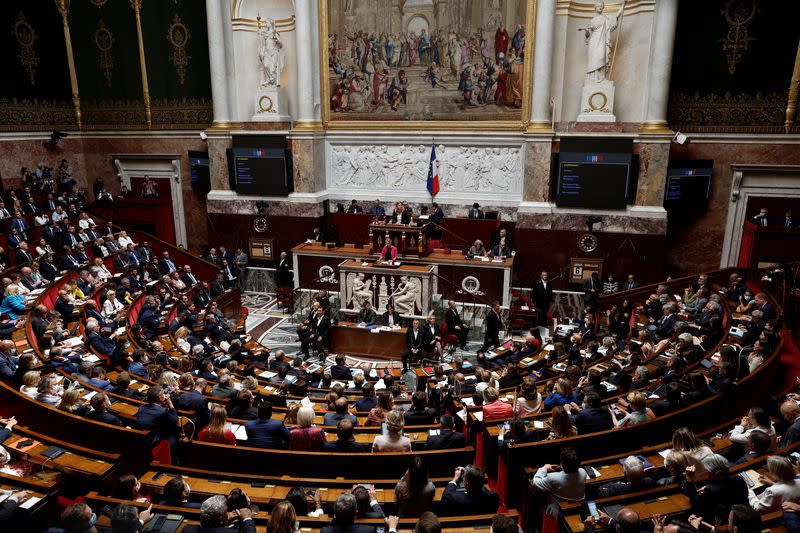 French PM Borne presents her government's programme at the National Assembly in Paris