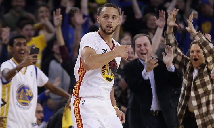 Stephen Curry was electric on Saturday night. (AP)