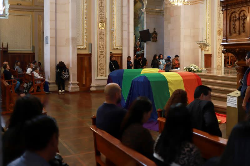 Mass funeral for Mexico's first openly non-binary magistrate, Ociel Baena, in Aguascalientes