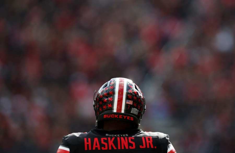 Dwayne Haskins on the sideline during a game against Nebraska in 2018. (Syndication The Columbus Dispatch)