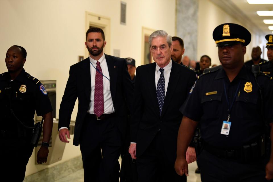 Former Special Counsel Robert Mueller arrives for a House hearing on his investigation into Russian interference in the 2016 election.