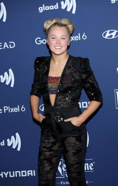 PHOTO: JoJo Siwa attends The 33rd Annual GLAAD Media Awards, April 2, 2022, in Los Angeles. (Steven Simione/FilmMagic via Getty Images)