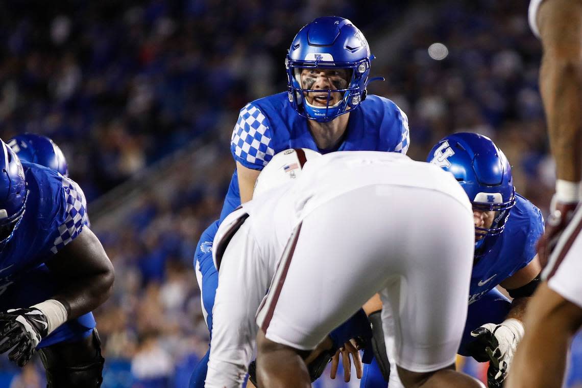 Kentucky quarterback Will Levis will have a chance to prove himself in a head-to-head matchup with one of the leading Heisman Trophy candidates, Tennessee quarterback Hendon Hooker.