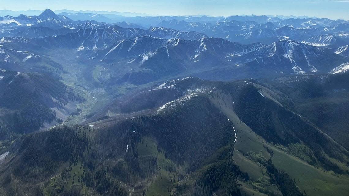 A section of the Sawtooth National Recreation area, located in central Idaho, is captured from an airplane on June 16. The SNRA, at approximately 756,000 acres, was established in 1972.
